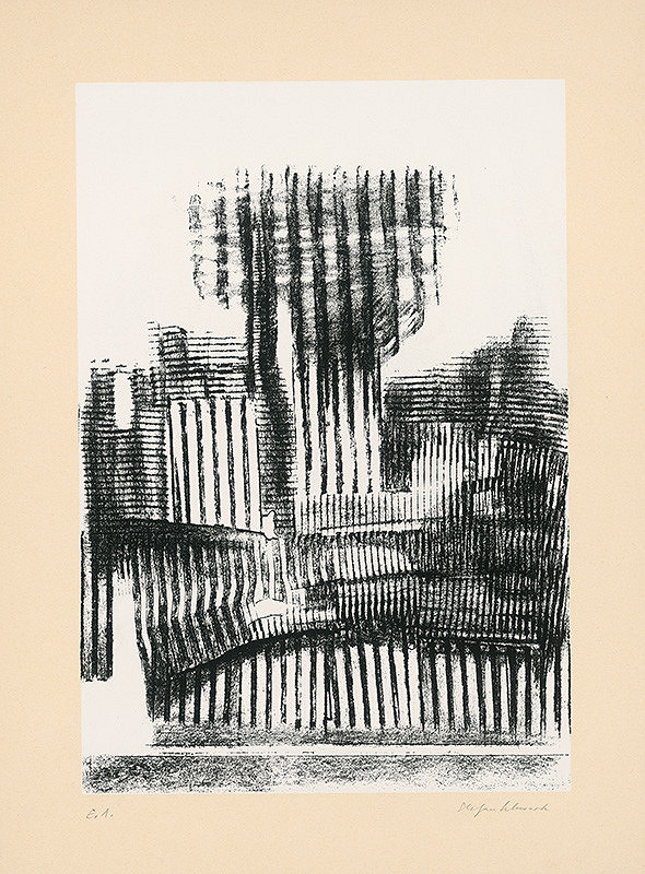 Štefan Schwartz – Nach einer abstrakten Frottage von 1964, serigrafie 1971