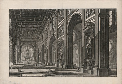 Giovanni Battista Piranesi – Pohľad do interiéru baziliky sv. Jána v Lateráne 