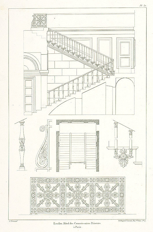 A. Normand – Schodisko - Hotel des Commissaires, Priseurs, Paríž