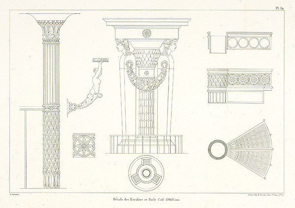 A. Normand – Detail schodiska café d’Orleáns