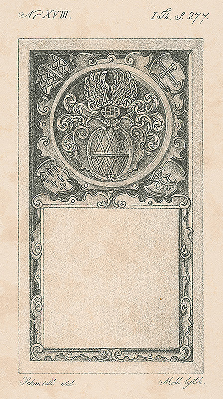 Schmidt, C. Moll – Návrh na ornament - rám č. XVIII