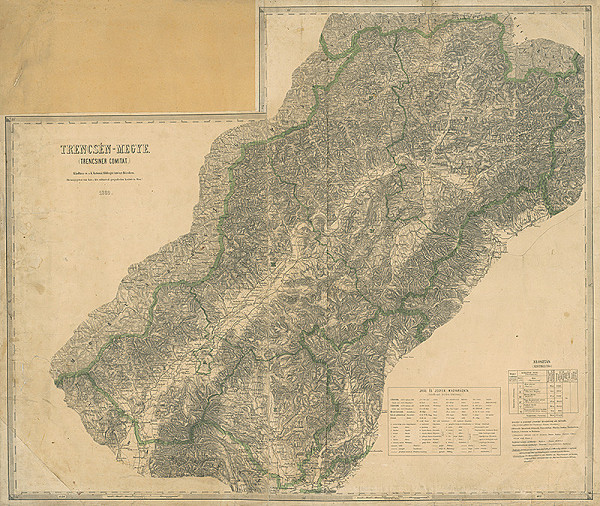 Neznámy autor – Mapa trenčianskej župy