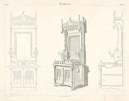 Hermann von Riewel – Umývacia skriňa (z cyklu Gewerbe Kunstblatt) 
