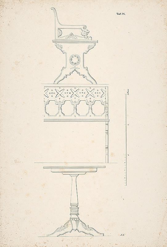 Neznámy autor – Návrh na stôl a stoličku 