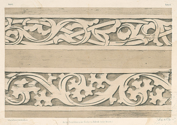 Carl Roos – Ornamenty z lavíc v Kostole sv. Valentína v Kidrichu