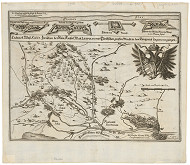 Kaspar Merian – Mapa tureckých bojov na juhozápadnom Slovensku v roku 1663 
