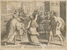 Cornelis Galle II. – Víťazstvo dobrej veci. Alegória ťažkej cesty dobrej veci pomedzi spravodlivé a nespravodlivé súdnictvo 