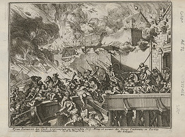 Romeyn de Hooghe, Neznámy grafik – Obliehanie Viedne Turkami - útok na hradby 