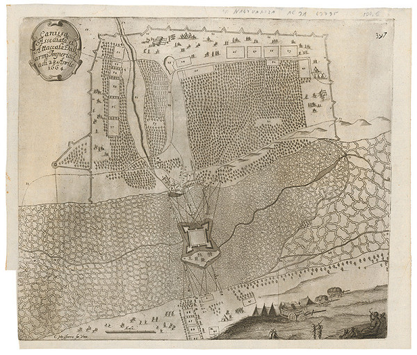Cornelis Meyssens – Obliehanie a útok na pevnosť Kanizsa v roku 1664