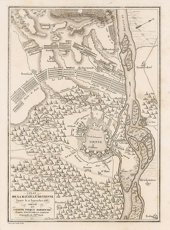 Thomas Smith – Pôdorys opevnenia Viedne a rozloženia vojsk a táborov pri tureckom obliehaní v roku 1683