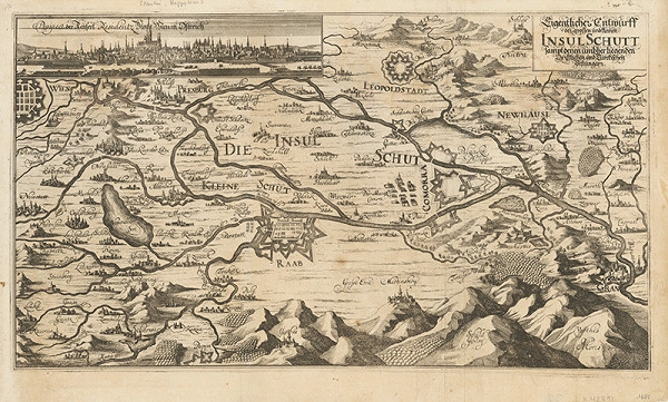 Neznámy grafik – Plán Žitného ostrova s kresťanskými a osmanskými pevnosťami