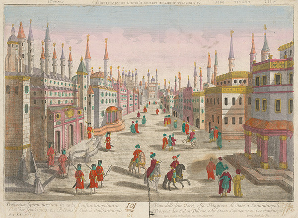 Neznámy grafik, Georg Balthasar Probst – Istanbul - pohľad do interiéru mesta II