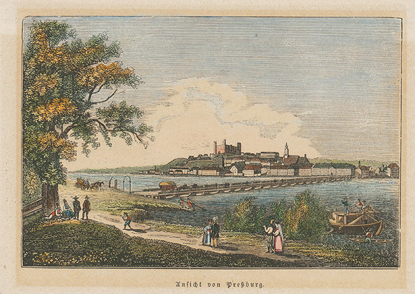 Neznámy umelec – Pohľad na Prešporok (Bratislavu) z juhu. 