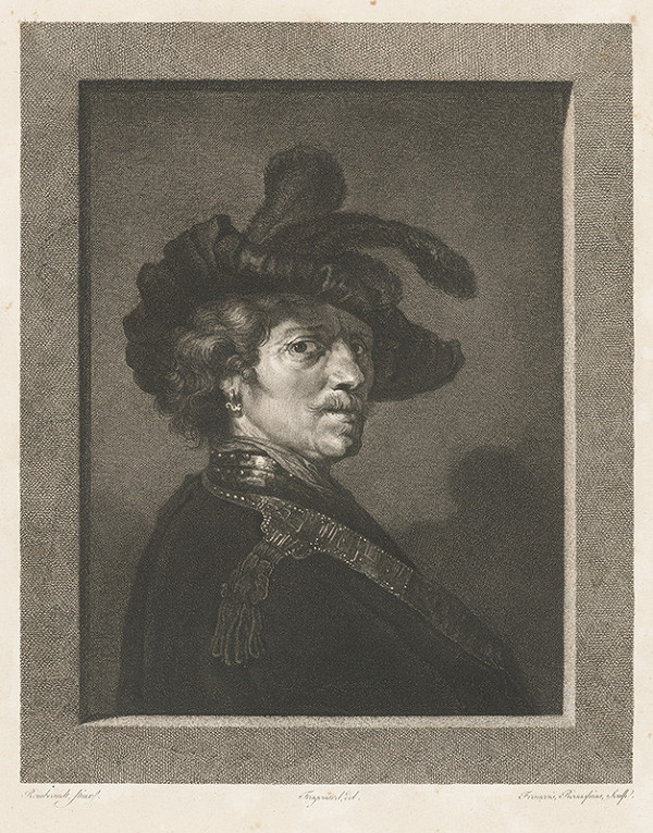 Alexandre-Évariste Fragonard, Rembrandt van Rijn, Francesco Rosaspina – Portrét č. IV / Portrét muža s baretom