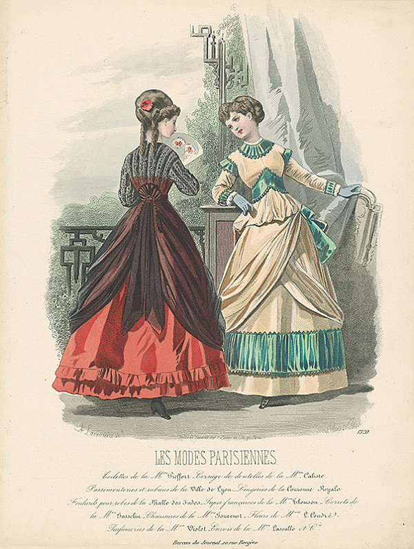 Francois Claudius Compte-Calix, A. Lacourière – List z módneho časopisu Les Modes Parisiennes. Návrhy šiat Mon.Piefforta