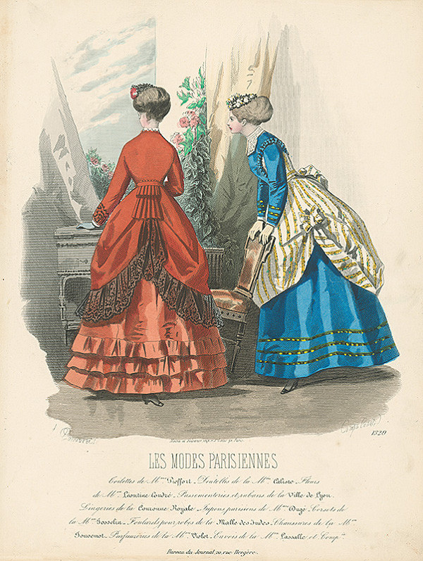 Francois Claudius Compte-Calix, A. Lacourière – List z módneho časopisu Les Modes Parisiennes. Návrhy šiat Mme Pieffort 