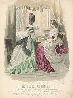 Francois Claudius Compte-Calix, A. Carrache – List z módneho časopisu Les Modes Parisiennes. Večerné úbory do divadla od Mme Gagelin 