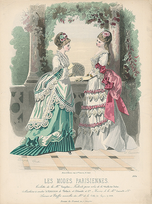 Francois Claudius Compte-Calix, A. Carrache – List z módneho časopisu Les Modes Parisiennes. Slávnostné šaty od Mon.Gagelina 