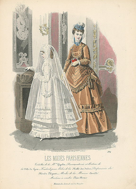 Francois Claudius Compte-Calix, A. Lacourière – List z módneho časopisu Les Modes Parisiennes. Šaty pre slávnostnú príležitosť od Maison Gagelin