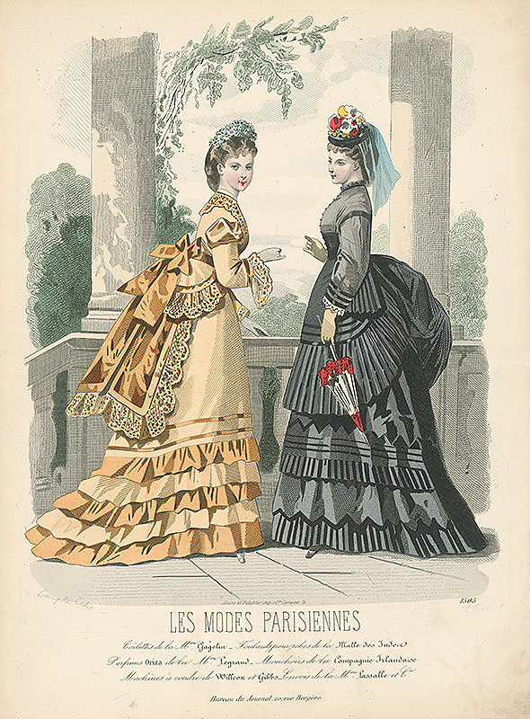 Francois Claudius Compte-Calix, A. Carrache – List z módneho časopisu Les Modes Parisiennes. Poobedňajšie toalety od Mm.Gagelina 