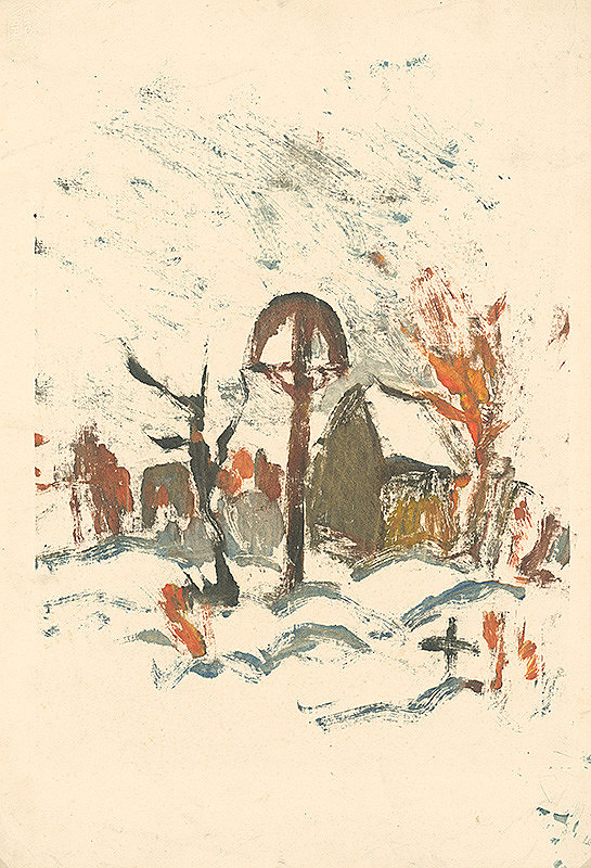 Zolo Palugyay – Dedinský cintorín v zime