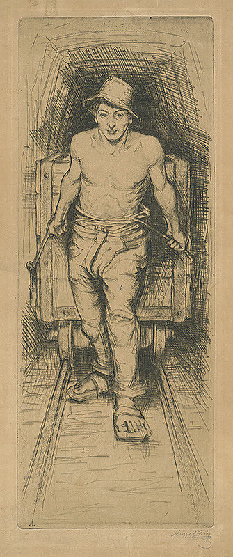 Gejza Angyal – Baník s vozíkom 