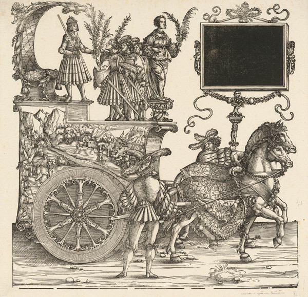 Hans Burgkmair st. – Voz s alegóriou mieru,Triumfálny pochod cisára Maximiliána 