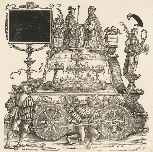 Hans Burgkmair st. – Voz na oslavu kráľovnej,Triumfálny pochod sicára Maximilána 