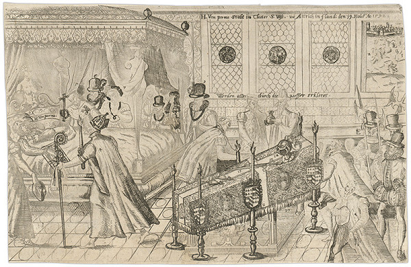 Nemecký grafik zo 16. storočia – Smrť vojvodu z Parmy