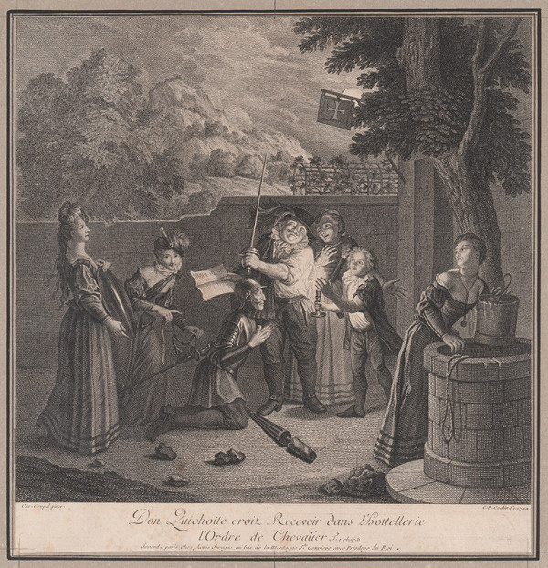 Charles-Nicolas Cochin ml., Charles Coypel – Dona Quijota pasujú na rytiera