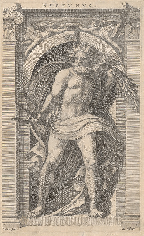 Hendrick Goltzius, Polidoro da Caravaggio – Neptún