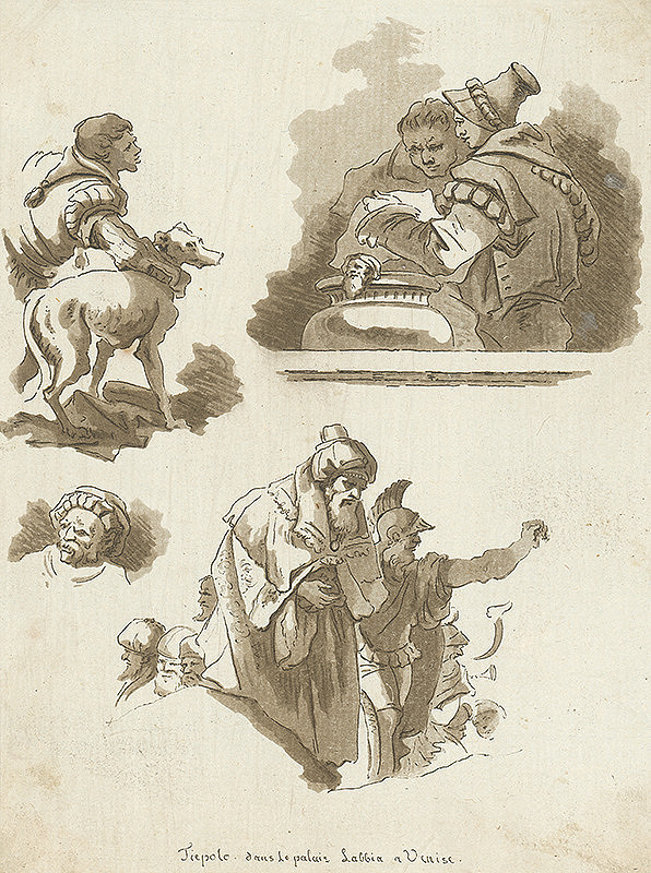 Hubert Robert, Jean Claude Richard de Saint-Non – Štúdie podľa Tiepolových malieb v paláci Laddia v Benátkach