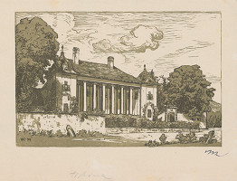 Karel Vik – Pohľad na kaštieľ v Zemianskom Podhradí 