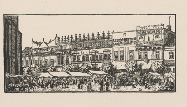 Karel Vik – Námestie v Prešove - Čierna farba 