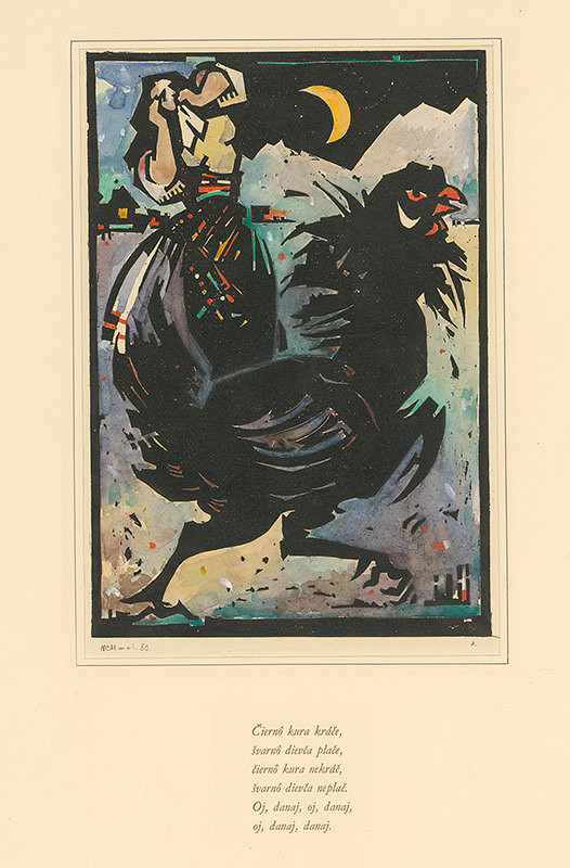Viliam Chmel – Čiernô kura kráče...Ilustrácia k ľudovej piesni