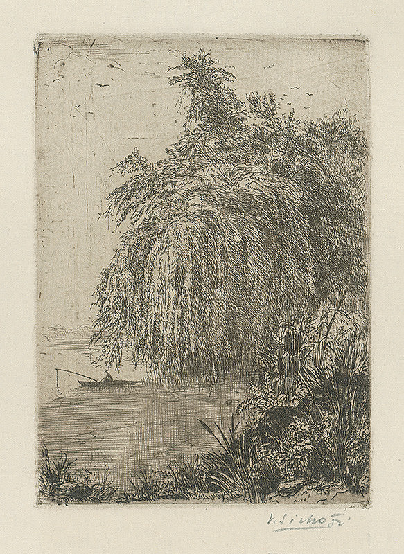 Václav Sivko – Rieka s rybárom 