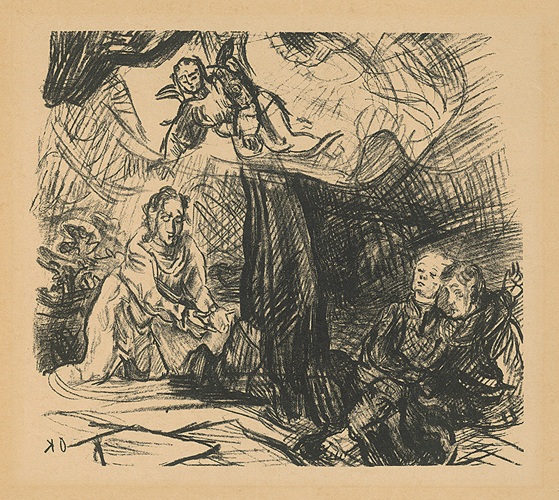 Oskar Kokoschka: Zjavenie, litografia, okolo 1940, Slovenská národná galéria