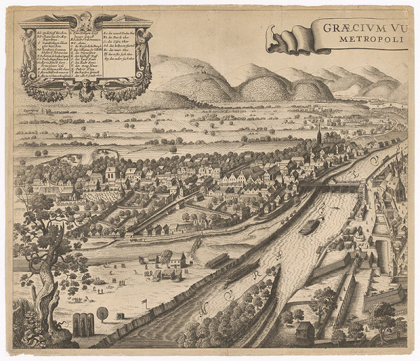 Václav Hollar – Veduta Grazu, ľavá časť 