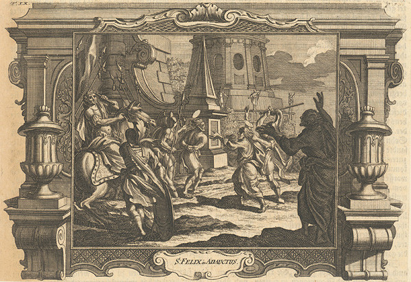 Nemecký grafik z 18. storočia – Svätý Felix a Adanetus