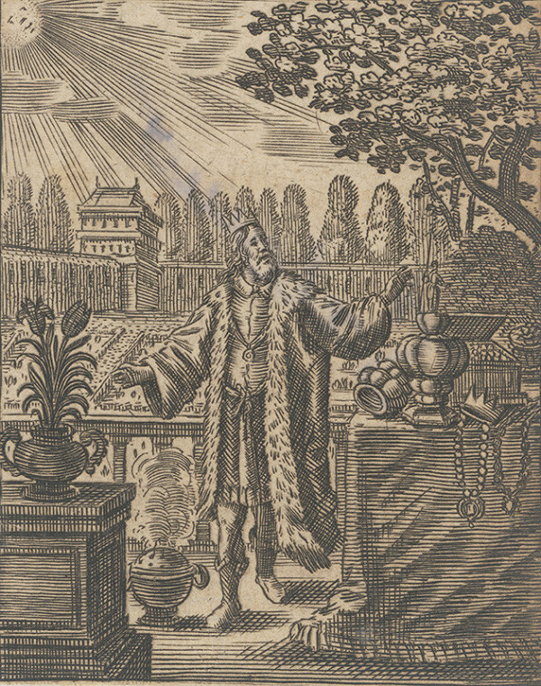 Nemecký autor zo 17. storočia – Kráľ s odznakmi bohatstva