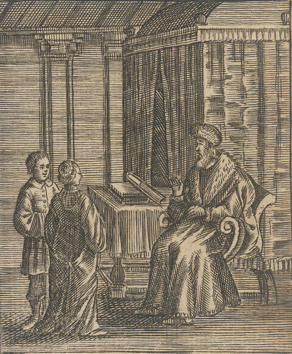 Nemecký autor zo 17. storočia – Učiteľ so žiakmi