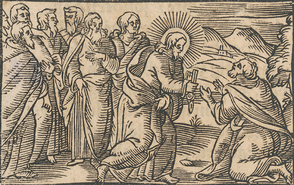 Nemecký autor zo začiatku 17. storočia – Kristus odovzdáva Petrovi klúč 