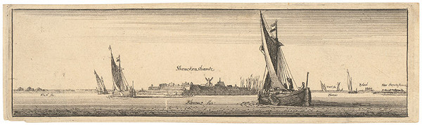 Václav Hollar – Pohľad na hrádze – opevnenie Shenken Shantz 