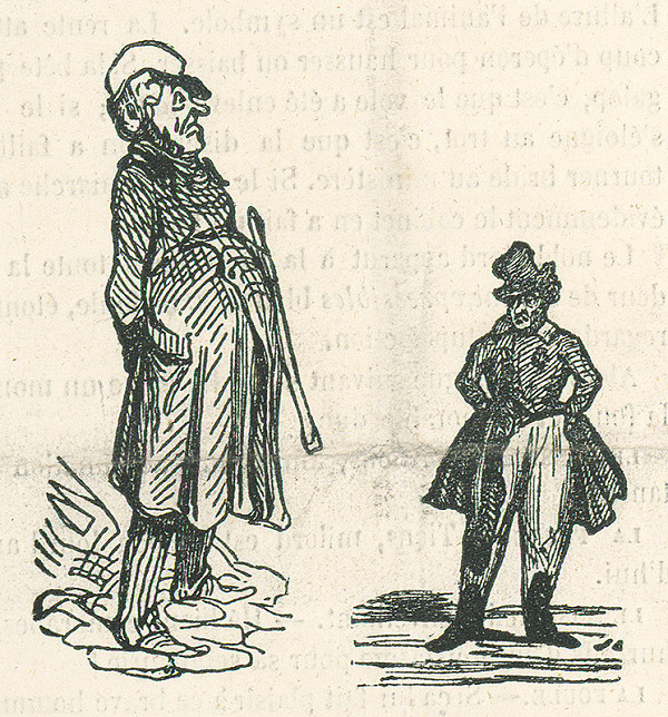 Francúzsky karikaturista z 19. storočia – Dve postavy