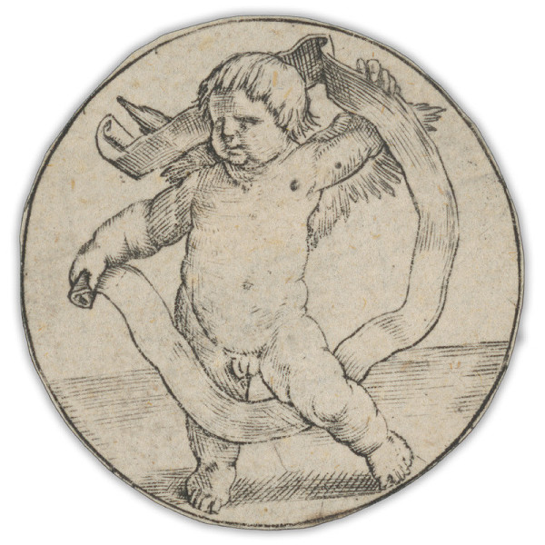 Lucas van Leyden – Putto so svitkom 