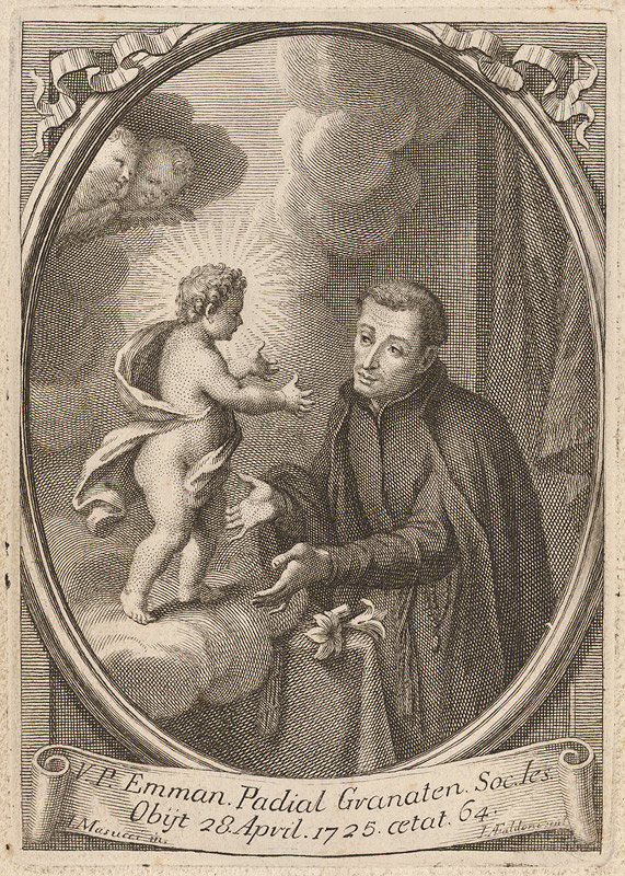Giovanni Antonio Faldoni, I. Masucci – Ježiško sa zjavuje jezuitovi (v ovále)