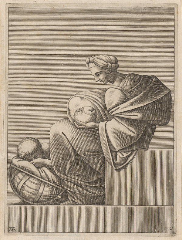 Adamo Scultori – Matka so spiacimi deťmi 