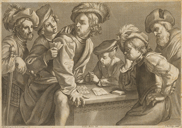 Teodor Vercruys, Michelangelo da Caravaggio, Carlo Sacconi – Kartárska scéna