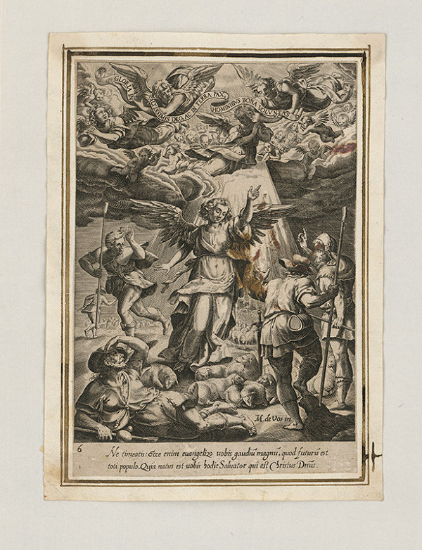 Maarten de Vos st. – Anjel oznamuje pastierom narodenie Krista 