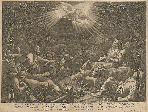 Jan Sadeler I., Jacopo Bassano – Zjavenie pastierom